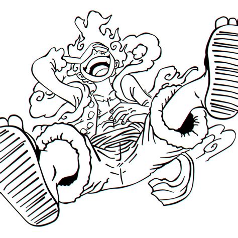 One Piece Gear 5. . Luffy gear 5 coloring pages